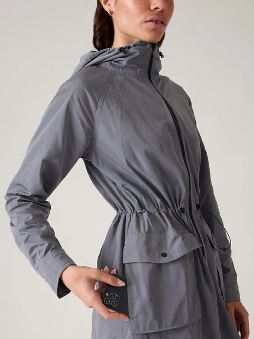 ATHLETA Everyday Anorak Coastline Blue Size XL, Raincoat w Hood - Picture 3 of 11